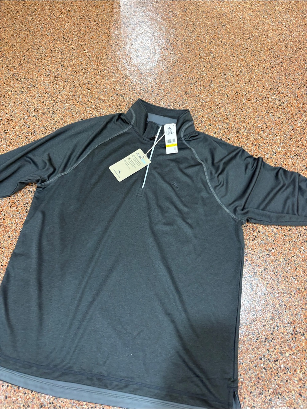 Tommy Bahama Black Long-Sleeve Quarter-Zip Performance Tee